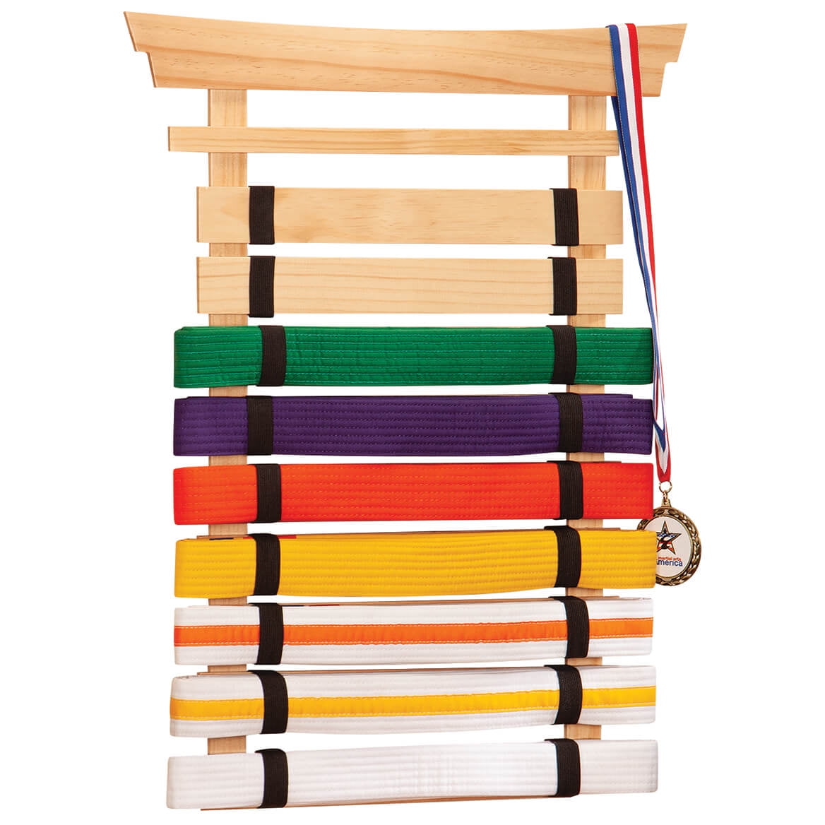 Deluxe Karate Belt Rack, Martial Art Belt Rack and Medal Display Holder ...