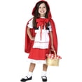 thumbnail image 1 of Kids Deluxe Little Red Riding Hood Costume Girls, Fairytale Halloween Dress Outfit, Storybook Character Costumes XX-Large, 1 of 9