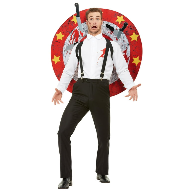 Knife Thrower Adult Red White Deluxe Costume Knife Thrower Adult Red White Deluxe Costume