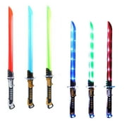 Deluxe LED Light up Ninja Toy Sword with Motion Activated Clanging Sounds Green