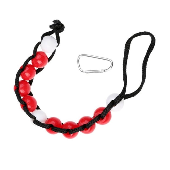Deluxe Large Beads Golf Stroke Score Counter with Carabiner Clip