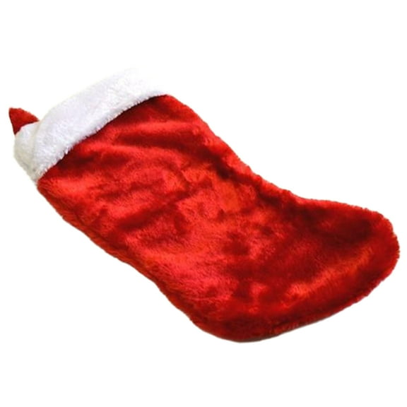 Deluxe Large High Pile Plush Faux Fur Gift 18" Christmas Stocking, Red White