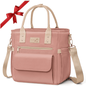 Deluxe Large Insulated Lunch Bag Box Women - Leakproof Waterproof Cooler with Multi Pockets Removable Strap for Work Picnic - Teacher Mothers Day Christmas Birthday Gifts