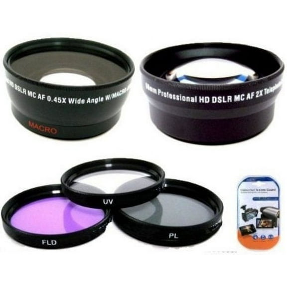 Deluxe Lens Kit For Canon Digital EOS Rebel SL1, T1i, T2i, T3, T3i, T4i, T5, T5i EOS60D, EOS70D, 50D, 40D, 30D, EOS 5D, EOS5D Mark III, EOS6D, EOS7D, EOS7D Mark II, EOS-M Digital SLR Cameras Which...