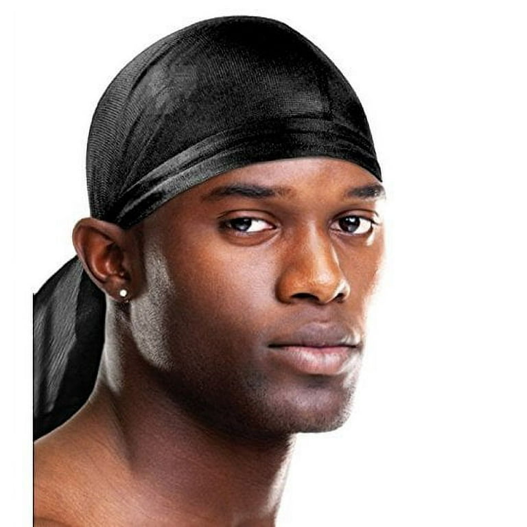 Deluxe Luxury Silky Shiny Durag 360 Wave Builder Smooth Thick Du Rag Black  