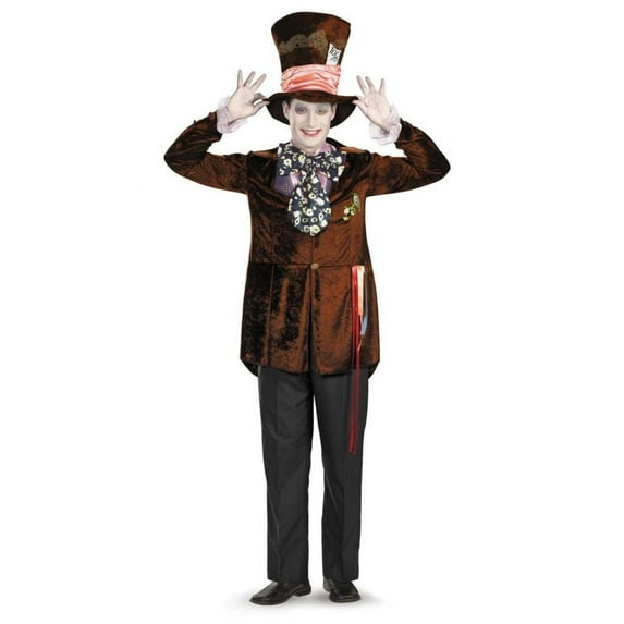 Deluxe Mens Alice In Wonderland Movie Mad Hatter Costume