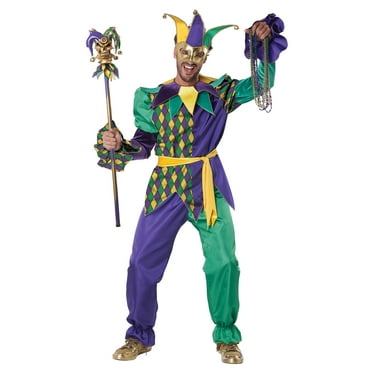 Deluxe Mardi Gras Jester Adult Costume
