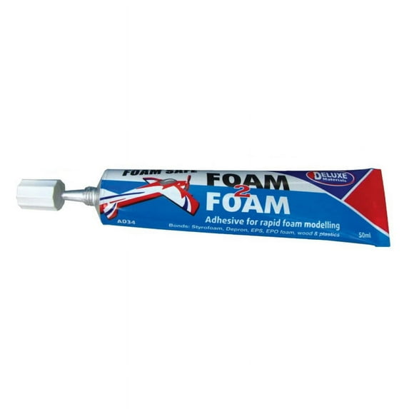 Deluxe Materials Foam 2 Foam, Foam Safe Glue, 50ml: EPO, EPS, Wood, DLMAD34