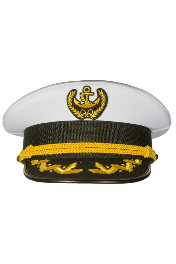 Deluxe Men's Skipper Yacht Hat, Sizes 57-60cm Commercial Quality