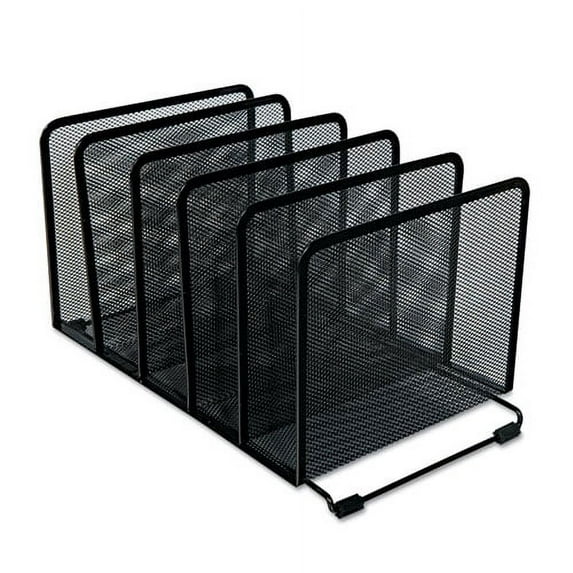 Deluxe Mesh Stacking Sorter, 5 Sections, Letter To Legal Size Files, 14.63" X 8.13" X 7.5", Black | Bundle of 10 Each