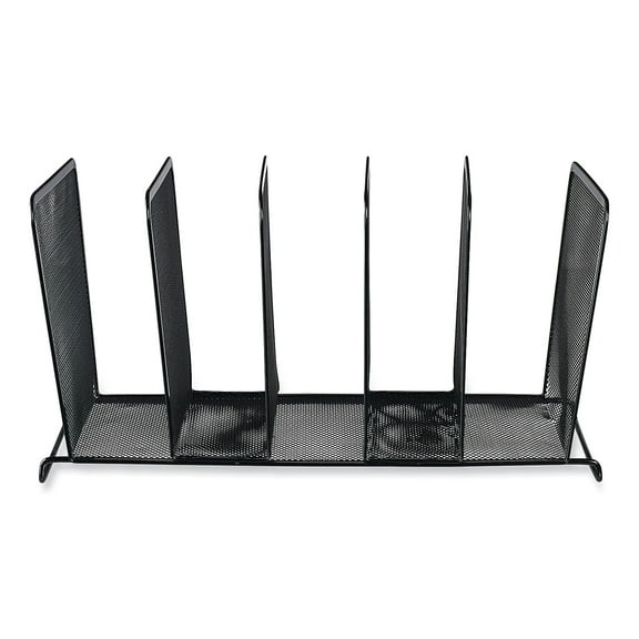 Deluxe Mesh 5-Section Letter - Legal Size Capacity 14.63 in. x 8.13 in. x 7.5 in. Stacking Sorter - Black