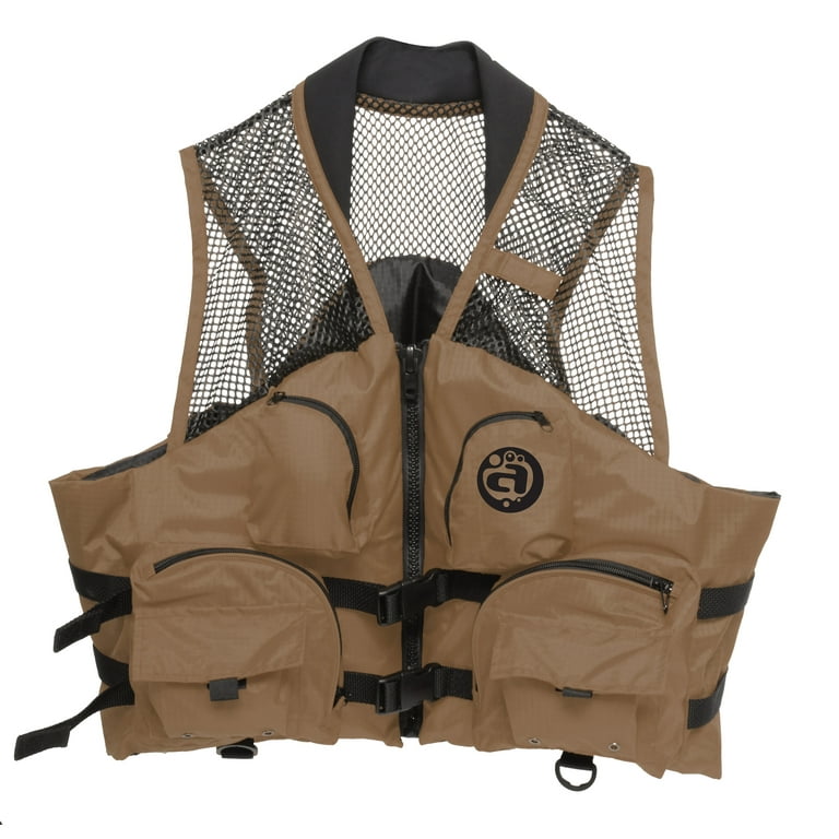 Deluxe Mesh Top Fishing Vest, 4XL-6XL, Bark 