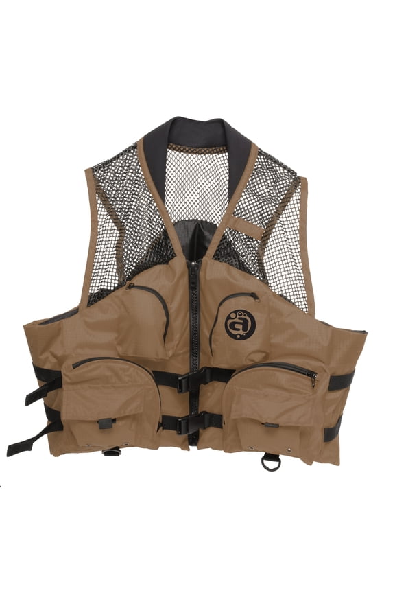 Deluxe Mesh Top Fishing Vest, XS, Bark