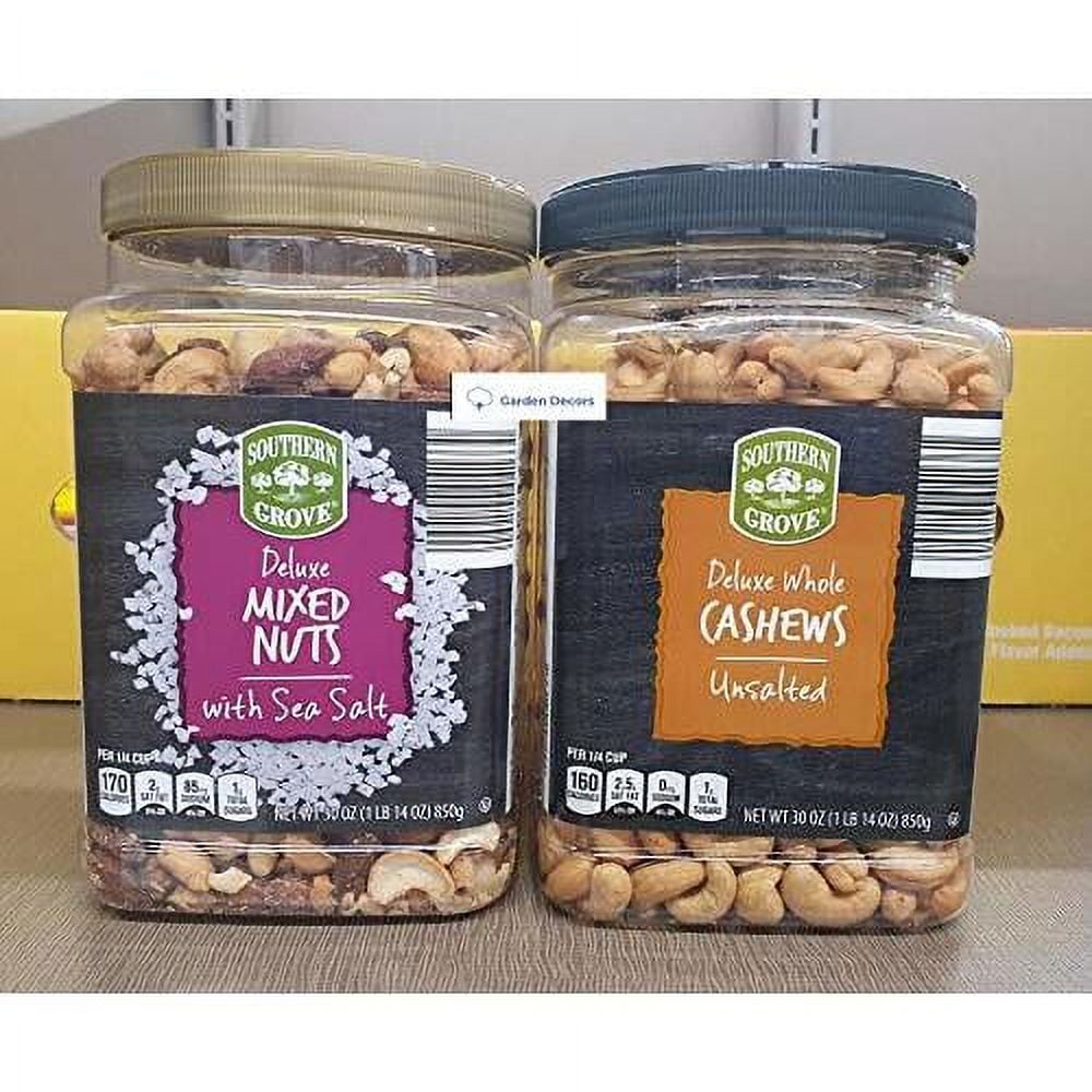 Deluxe Mixed Nuts With Sea Salt And Deluxe Whole Cashews Unsalted (Two