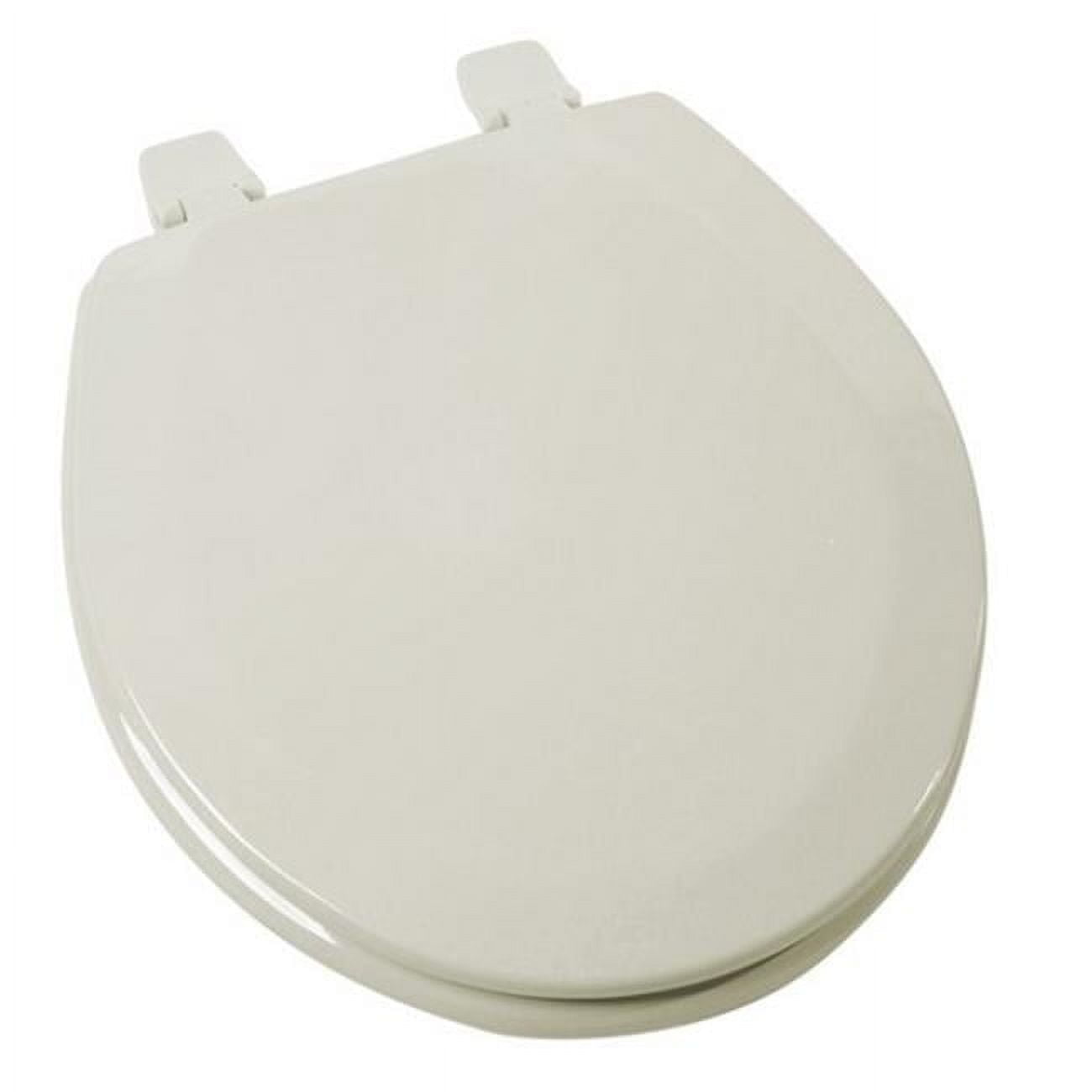 Deluxe Molded Round Wood Toilet Seat, Bone