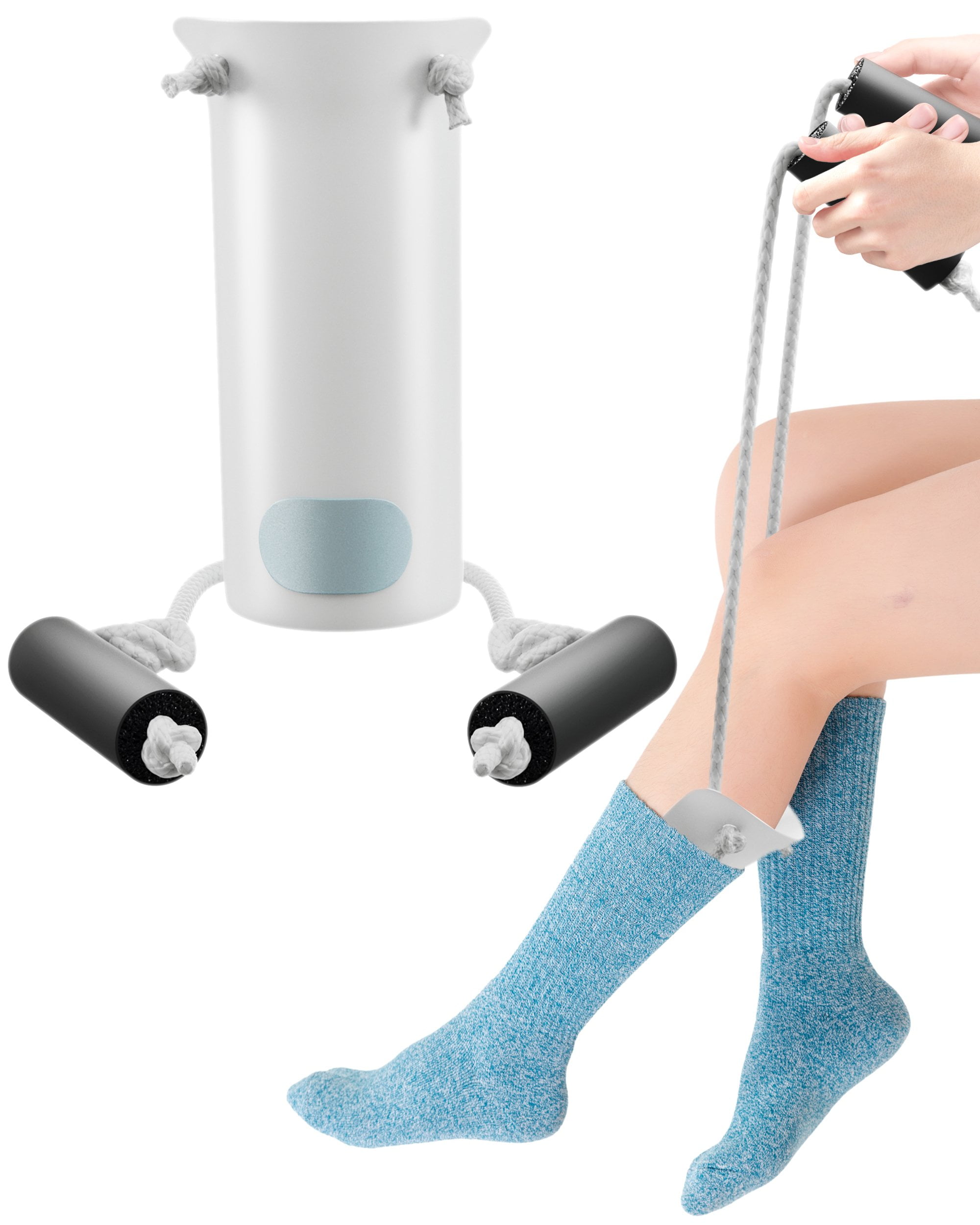 Deluxe Molded Sock Aid Donner - Foam Grip Handles - 31