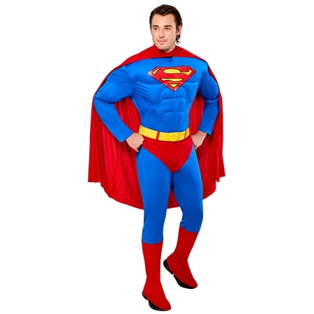 DC Comics Classic Superman Deluxe Muscle Chest Costume for Adults by Rubies, Men's Medium