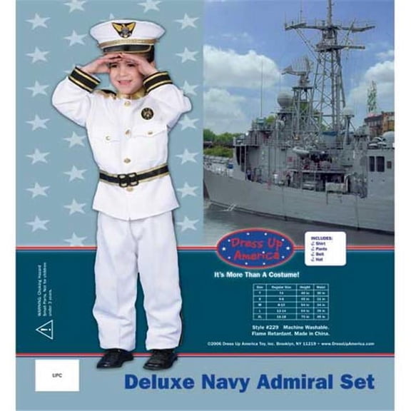 Deluxe Navy Admiral Costume Set X-Large 16-18