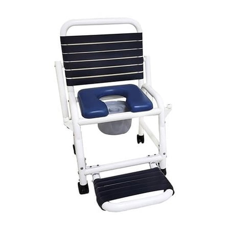 Deluxe New Era DNE-310-3TWL-FF-DDA 18 in. Patent Pending Infection Control Shower Commode Chair, Blue & White