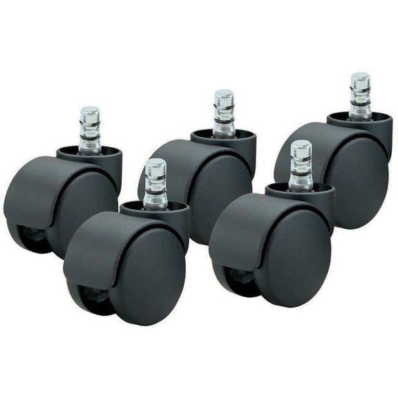 Deluxe Noiseless Soft Casters, Black - 110 lbs