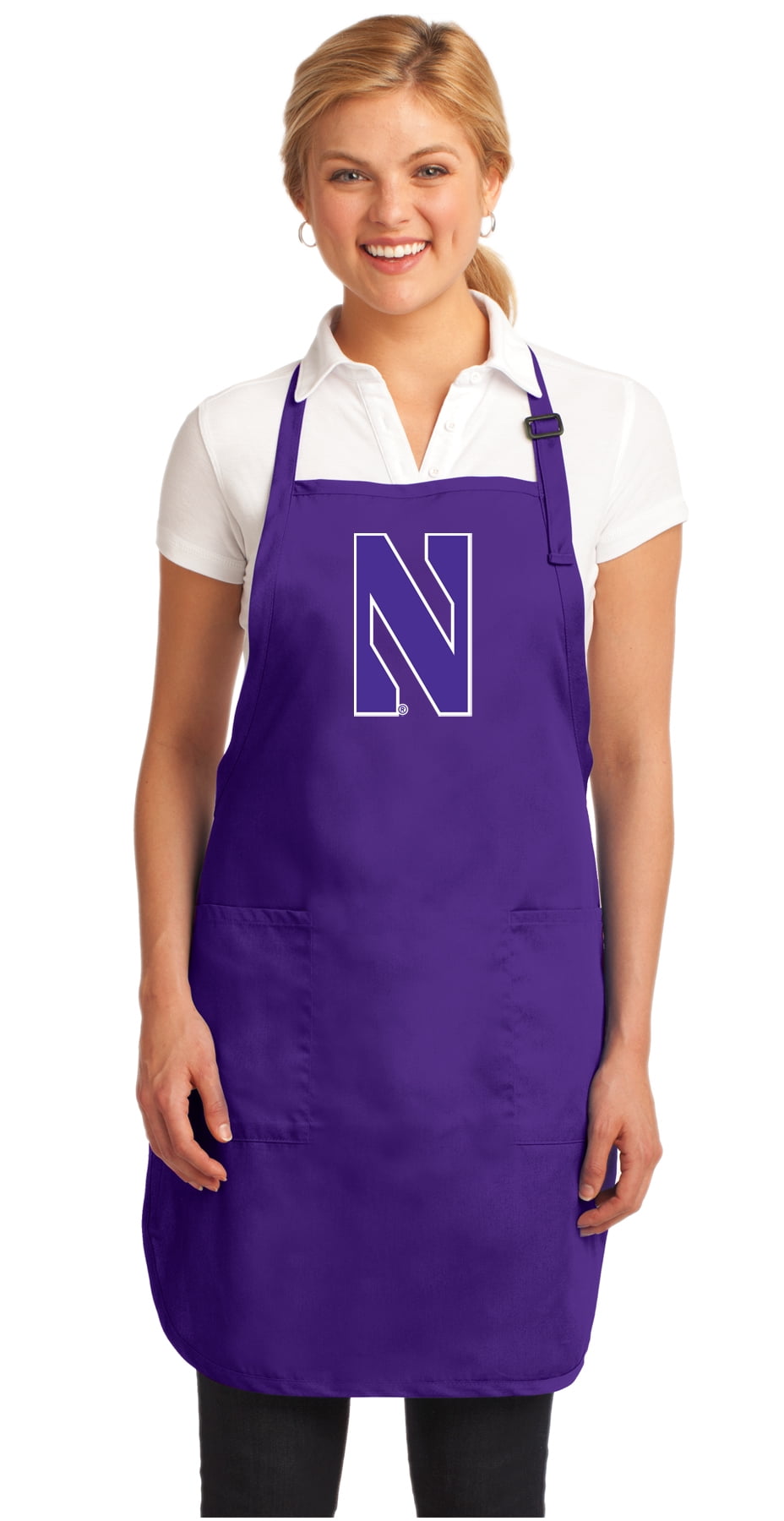 Deluxe Northwestern University Apron - AMERICAN MADE Northwestern Apron for Men or Women Grilling Barbecue Kitchen or Tailgating