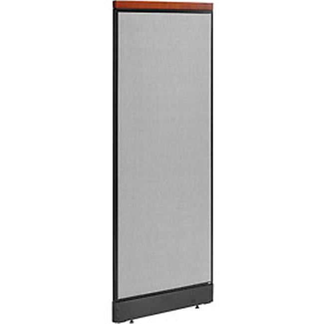 Deluxe Office Partition Panel with Pass Thru Cable - Gray - 24.25 x 65. ...