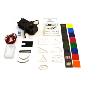 Deluxe Optics Kit - Mirrored Light/Ray Box & 29 Optical Components - Includes Manual with 18 Activities - Eisco Labs