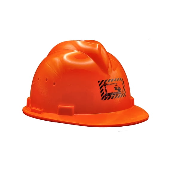 Deluxe Orange V-Shaped Construction Helmet With Adjustable Headband Costume Accessory