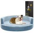 thumbnail image 1 of Deluxe Orthopedic Memory Foam ROUND Sofa Lounge Dog Bed - Large - Grey, 1 of 8