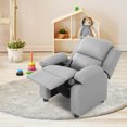 thumbnail image 1 of Deluxe Padded Kids Sofa Armchair Recliner Headrest Children w/ Storage Arms Gray, 1 of 12