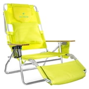 Ostrich The Deluxe 3N1 Lightweight Outdoor Beach Lounge Chair with Footrest, Lime Green
