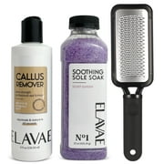Deluxe Pedicure Care Kit with Soothing Sole Soak, Callus Remover Wild Mint & Eucalyptus & Foot Rasp