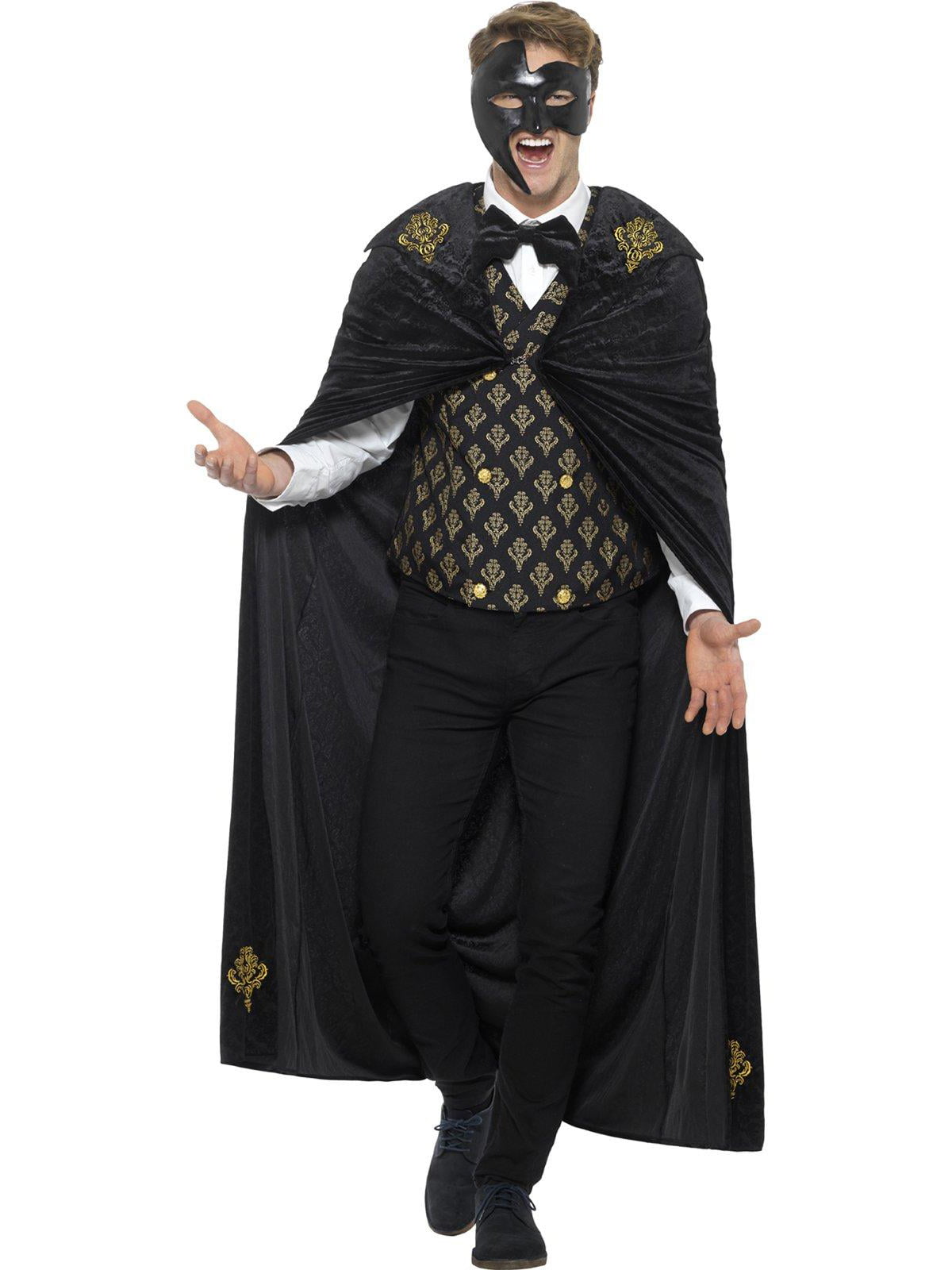 Phantom of the Opera Masquerade Costume Mens Halloween Fancy Dress Adults