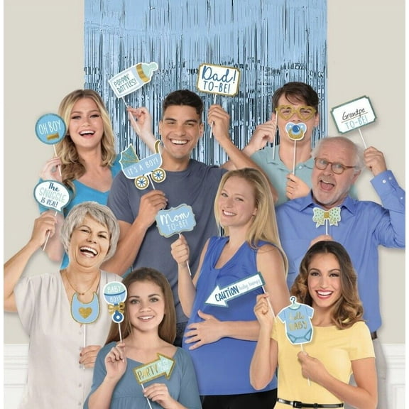 Deluxe Photo Props And Backdrop Boy Baby Shower 20 Photo Props And Backdrop