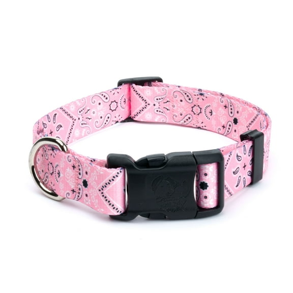 Country Brook Petz® Pink Bandana Everyday Dog Collar - Made in the U.S.A., Medium