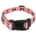 thumbnail image 1 of Deluxe Pink and Brown Argyle Dog Collar - Made in The U.S.A., Medium, 1 of 5