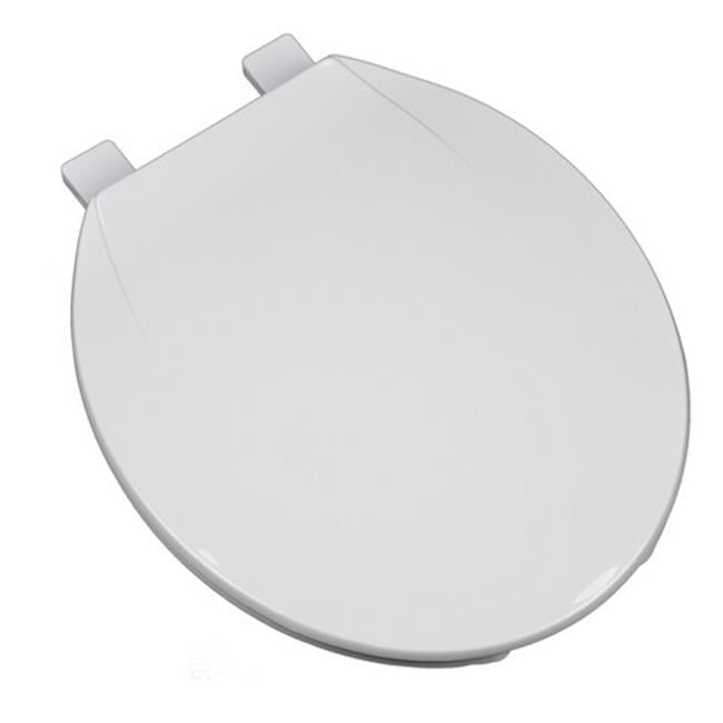 White Round High-Impact Polypropylene Toilet Seat with Closed Front