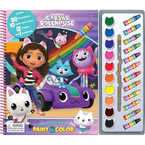 Deluxe Poster and Paint Gabby's Dollhouse Universal Deluxe Poster Paint & Color, (Paperback)