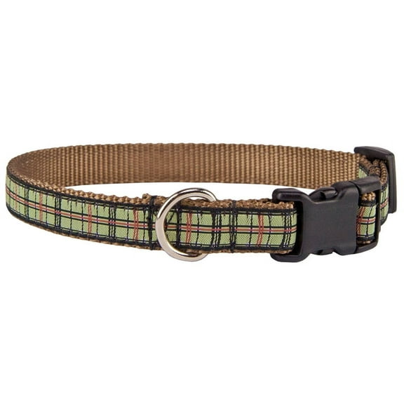 Country Brook Petz® Deluxe Preppy Puppy Plaid Woven Ribbon Dog Collar Limited Edition, Small