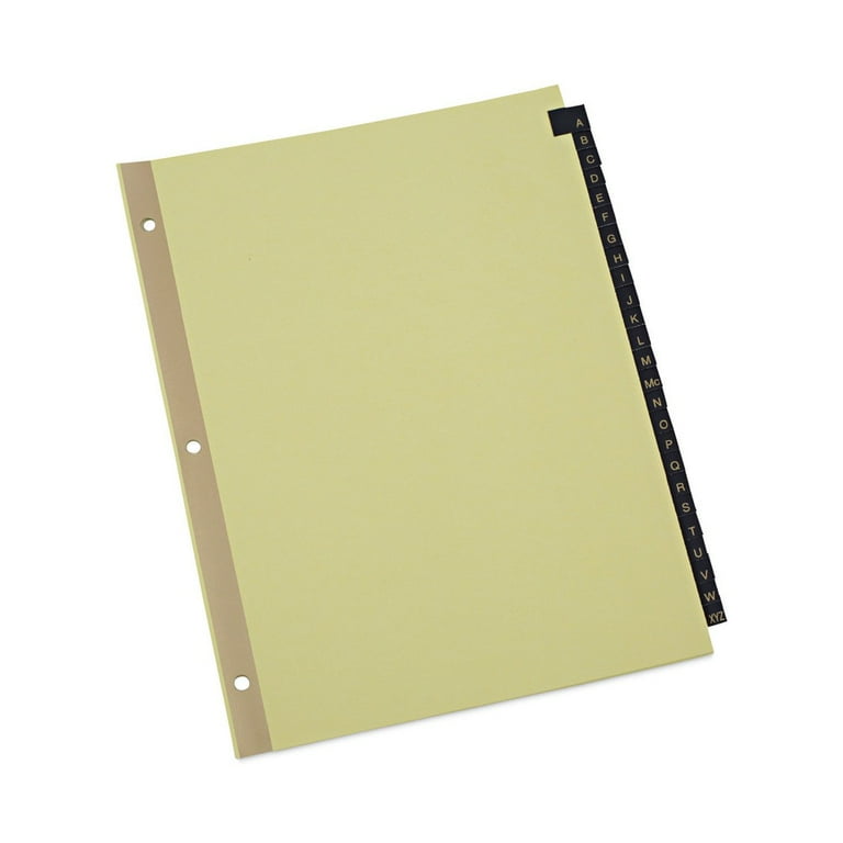 Deluxe Preprinted Plastic Coated Tab Dividers with Black Printing, 25-Tab, A to Z, 11 x 8.5, Buff, 1 Set Deluxe Preprinted Plastic Coated Tab Dividers with Black Printing, 25-Tab, A to Z, 11 x 8.5, Buff, 1 Set