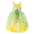 thumbnail image 1 of KAWELL Deluxe Princess Tiana Costumes Dress Up Fancy Gown Cosplay Halloween Party, 1 of 8