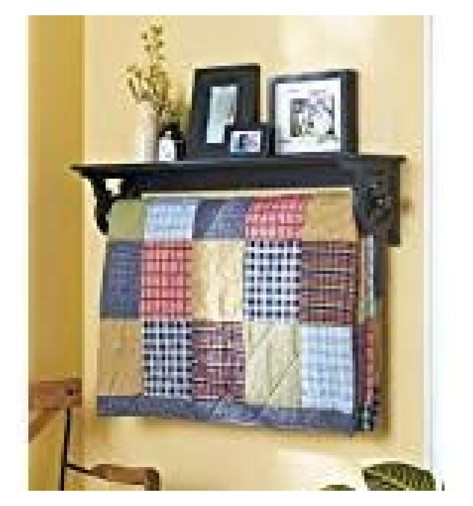 Deluxe Quilt Rack with Shelf Black Walmart