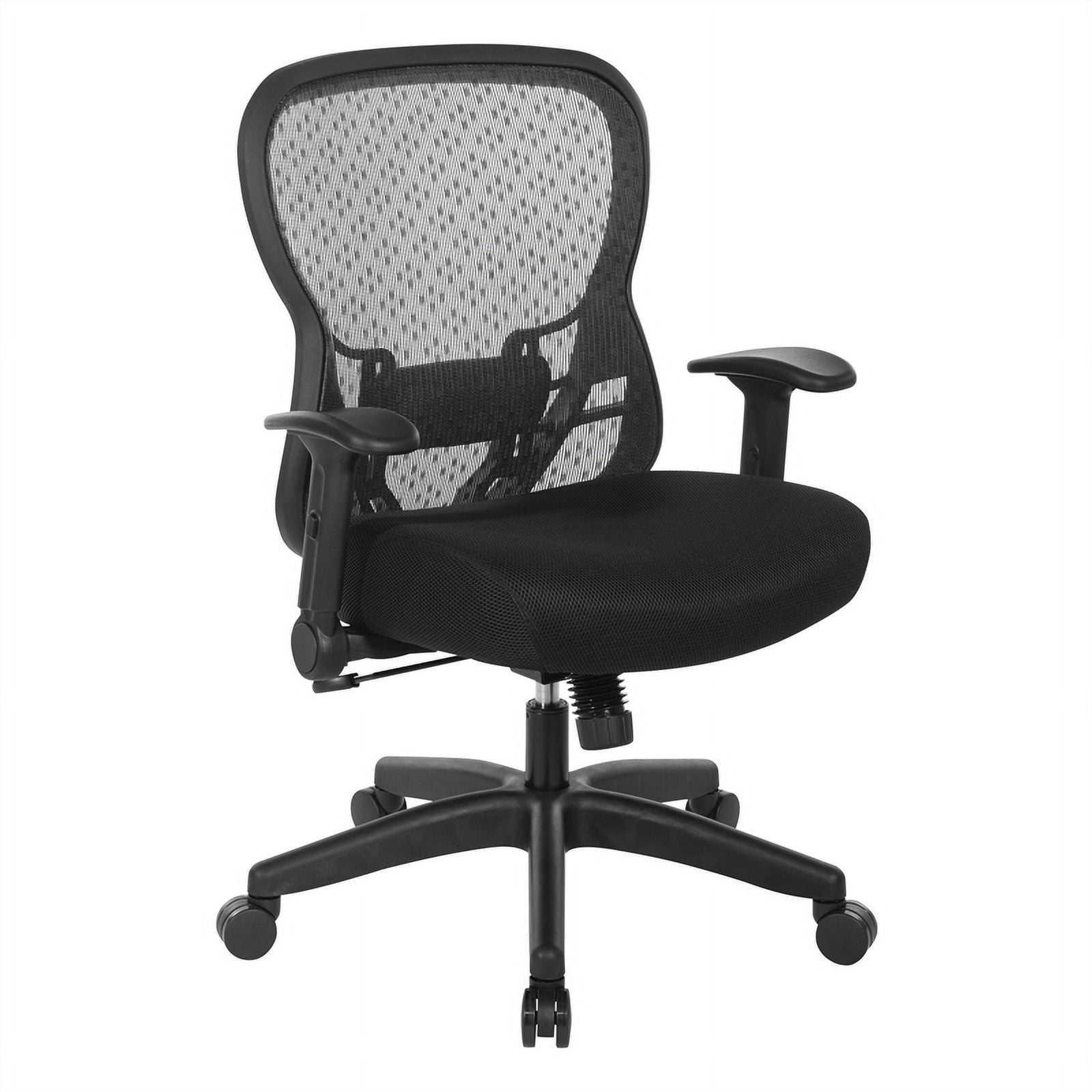 Deluxe R2 SpaceGrid Back with Memory Foam Mesh Seat Chair in Black