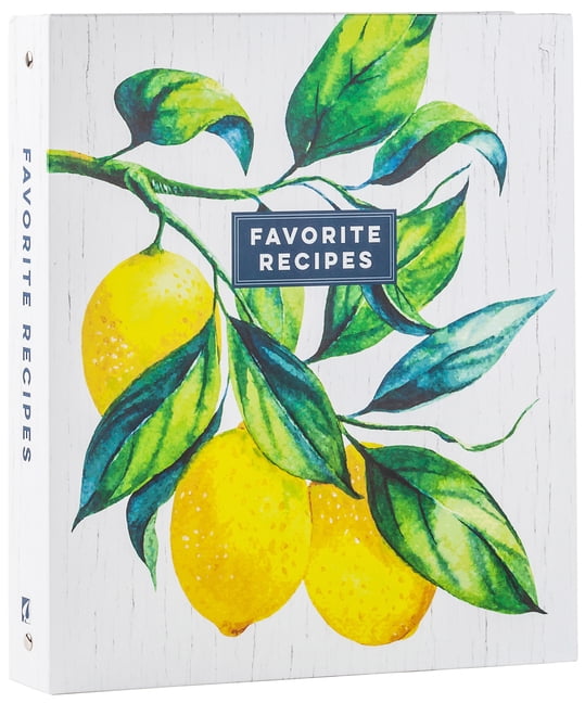 Hardcover Lemon Recipe Book to Write in Your Own Recipes With Tabs