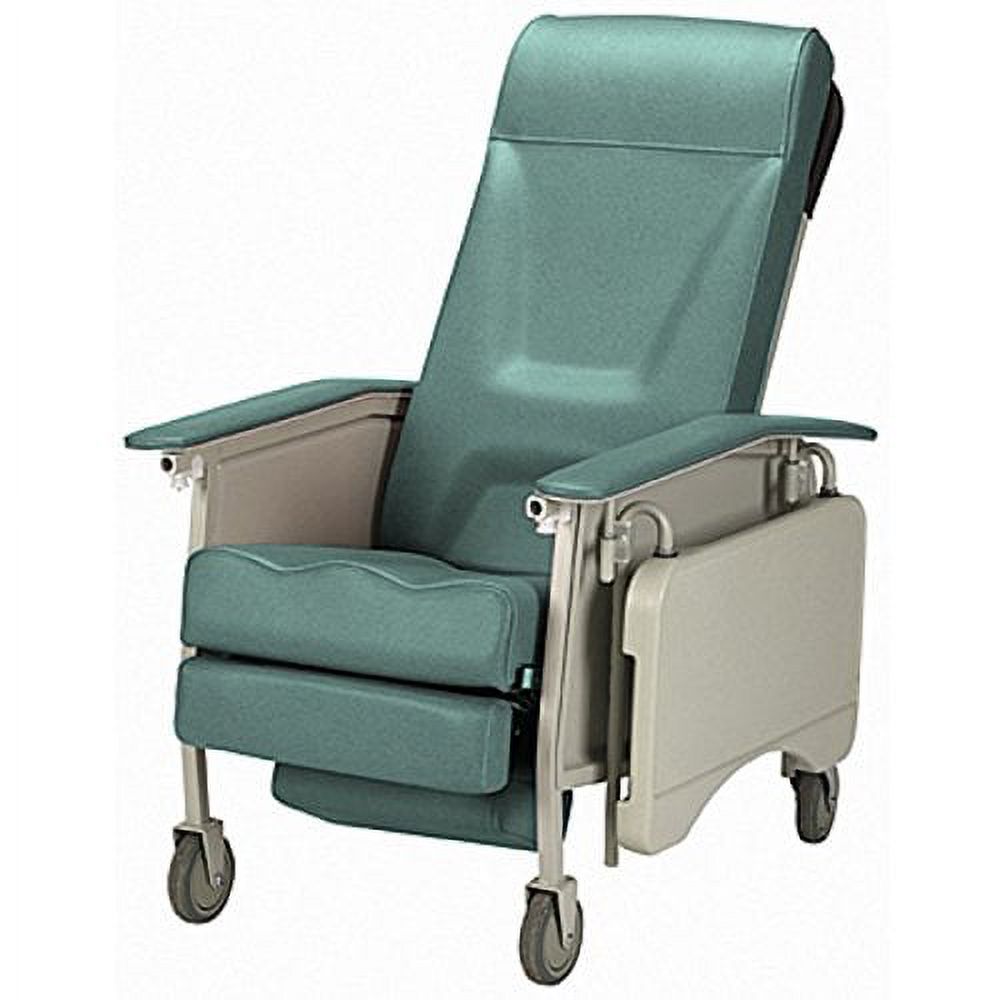 Deluxe Reclining 3 PosiThree Position Reclining Chair with Collapsible TV Table - Invacare 3 Position Geri Recliner - Jade -Easy Clean for Disability - image 1 of 1