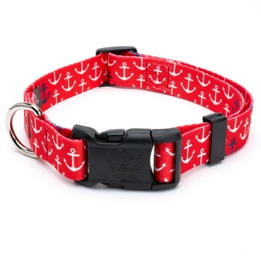 Country Brook Petz® Deluxe Red Anchors Away Dog Collar - Made in the U.S.A., Extra Small