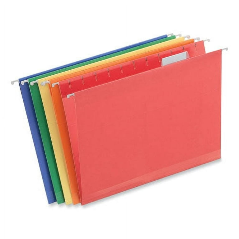 Deluxe Reinforced Recycled Hanging File Folders, Letter Size, 1/5-Cut Tabs, Assorted, 25/Box Deluxe Reinforced Recycled Hanging File Folders, Letter Size, 1/5-Cut Tabs, Assorted, 25/Box