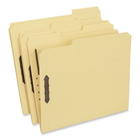 Universal UNV13524 1/3 Cut Tab Letter Size Deluxe Reinforced Top Tab Folders with Fasteners - Yellow (50/Box)