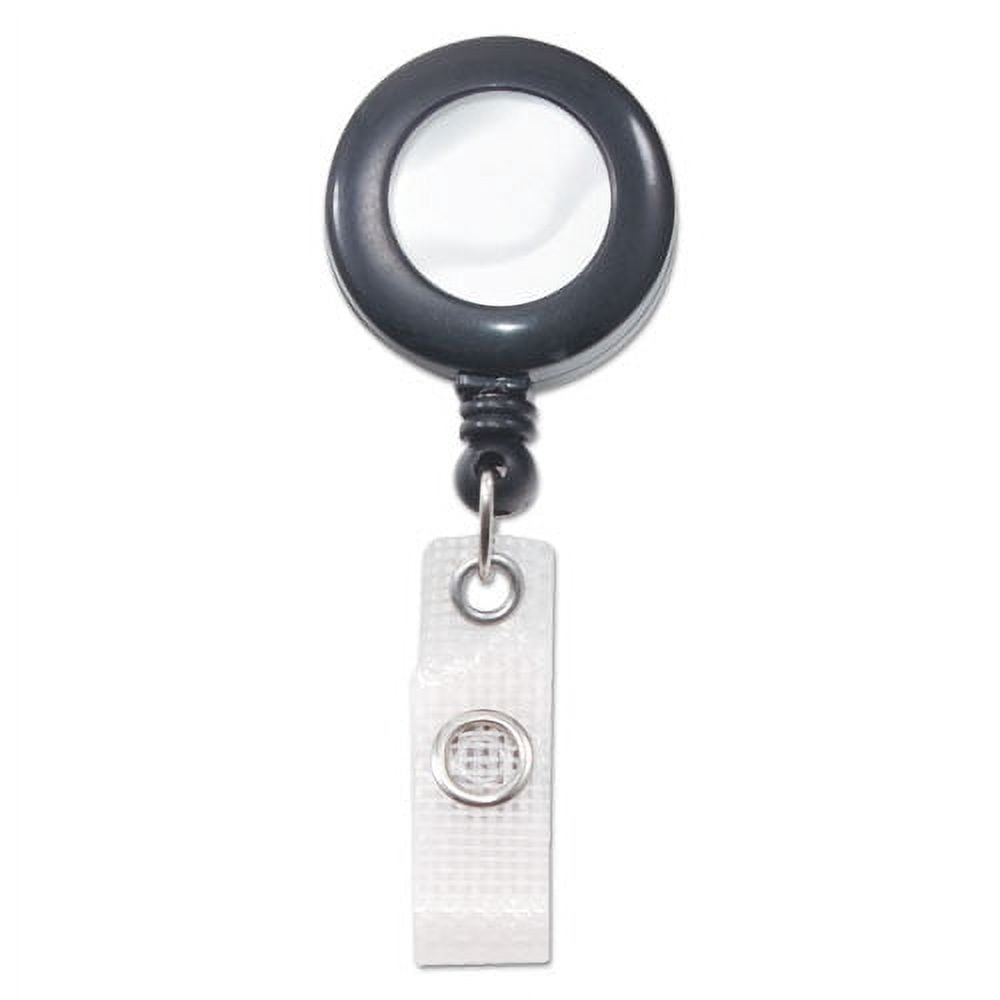 Deluxe Retractable Id Reel With Badge Holder, 24" Extension, Black, 12/box | Bundle of 2