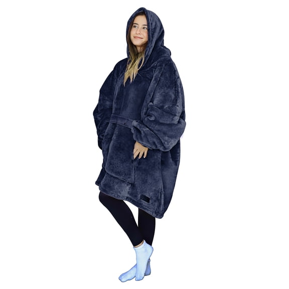 Tirrinia Oversized Blanket Hoodie, Wearable Fluffy Sherpa Blanket, Cozy Sweatshirt Blanket Gift for Adult Women Men Girlfriend